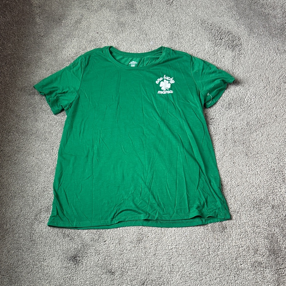 Way To Celebrate St. Patrick's Day "One Lucky Mama" Green Shirt SIZE XL